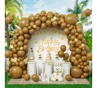 Eitolo Lot de 143 ballons marron pour arche de ballons marron de 1,5/22,7/30,5/45,7 cm, différentes tailles de ballons en latex pour femmes, filles, garçons, mariage, fête prénatale, ours, fête