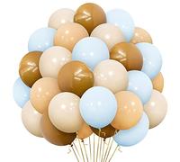 Eitolo Lot de 30 ballons de fête d'anniversaire bohème pour fête prénatale, mariage, fiançailles, fête d'anniversaire bohème - 30,5 cm - bleu pastel - abricot rétro