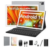 EITOMIN Tablette avec clavier Android 14 Tablette 10" 2025 Dernière version 2025 8 Go de RAM, 64 Go de ROM, 1 To étendue WiFi 6 Octa-Core Batterie BT5.0 13 MP + appareil photo 8 MP 2 en 1 avec étui