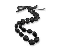Eitonbu Collier hawaïen noir Kukui 81,3 cm Lei de remise de diplôme Luau Hula