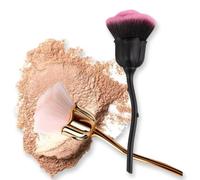 Eitonbu Lot de 2 pinceaux de maquillage en forme de rose, pinceau anti-cernes super doux, pinceau de maquillage, pinceau à poudre et blush pour le maquillage quotidien, poussière de nail art, poudre