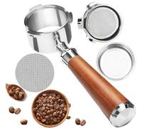 Eitonbu Porte-filtre sans fond café de 54 mm, compatible avec Breville Barista Bes 870/878/880/876/840/810/500/450 pièces de rechange (couleur bois de poirier)