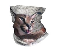 EIUIIOXU Cache-cou bandana personnalisé motif chat caracal mignon pour le ski et le cyclisme, homme et femme, écharpe enveloppante, bandeau chauffe-cou Big Floppa Meme