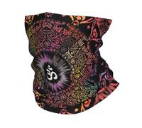 EIUIIOXU Cagoule tubulaire Mandala Om Bouddhiste Aum Bandana Cache-cou Protection UV Foulard Couvre-visage Homme Femme Zen Yoga Méditation Cagoule