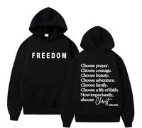 EIUIIOXU Choose Prayer Choose Courage Erika Kirk Quote Sweatshirts Freedom Charlie Kirk Hoodies Men Women High Street Comfort Hoodie Tops