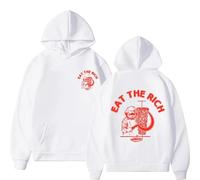 EIUIIOXU Sweat à Capuche Eat The Rich Doner DC3-B6ner Barbecue Skewer Karl Marx Socialist Automne Hiver Homme Femme Coupe Ample Coton