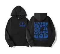 EIUIIOXU Vêtements chrétiens esthétiques pour Femmes, Sweat-Shirts à Capuche Marron pour Hommes avec imprimé « Jésus », Preuve Vivante d'un Dieu d'amour, Sweat-Shirts Oversize Tendance