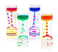 Eivdru 4 pcs Sablier Liquides Jouets Sensoriels pour Enfants Adultes, Lampe à Lave Colorés, Minuteur à Bulles - Motion Bubbler Fidget Jouet pour Activité, Relaxation, Anxiété, Autisme, TDAH