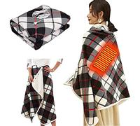 Eivdru Châle De Couverture Chauffante sans Fil, Cape Chauffante en Flanelle Ultra-Doux, USB Portable Couvertures Plaid Chauffant, pour Voiture Bureau Canapé Chaise-Lavable en Machine
