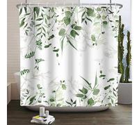 EIWAXU Rideau de Douche à Feuilles Vertes aquarelles 83x182cm/Largeur x Hauteur Rideau de Bain Minimaliste et Nordique en Polyester imperméable avec Motif de vignes