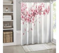 EIWAXU Rideau de Douche à Motif de Branches Fleuries, avec Crochet en Plastique, imprimé Moderne, en Polyester Lavable. 200x210cm(LXH)
