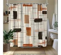 EIWAXU Rideau de Douche Abstrait Style Moderne du Milieu du siècle - Grand Panneau rectangulaire pour fenêtre de Salle de Bain, Tissu Lavable en Machine 110x165cm/43x65in(LXH)