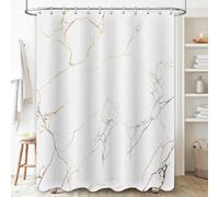EIWAXU Rideau de Douche en marbre Blanc pour Baignoire et Cabine de Douche, imperméable, pour Salle de Bain à l'italienne 90x240cm/35x94in(Largeur x Hauteur)