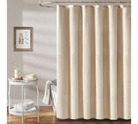 EIWAXU Rideau de Douche Extra Long en Tissu, Rideau de Douche en Tissu avec 12 Crochets en Plastique, Grand Rideau de Salle de Bain de Luxe pour hôtel 180x205cm/71x81in(LXH)