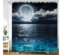 EIWAXU Rideau de Douche imperméable à Motif Ciel étoilé et Terre, Rideau de Douche imprimé pour Salle de Bain 90x150cm/Largeur x Hauteur