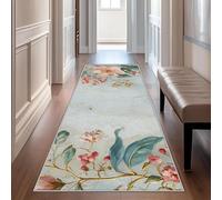 EIWAXU Tapis d'intérieur Lavable à Motifs Floraux, Tapis de Couloir Lavable, antidérapant et Doux grâce à Son Envers en Caoutchouc, idéal pour la buanderie, la Chambre ou la Salle de Bain 60x90cm