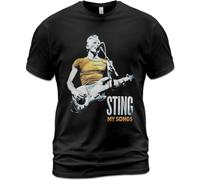 EIWOLJ Unisex Cotton T-Shirt The Police Sting My Songs World Tour Concert Andy Summers BlackSmall
