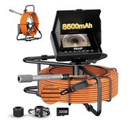 EIXAUP Caméra d'égout - 30 m - Caméra d'inspection des canalisations de tuyau de 10,9 cm avec fonction DVR et 12 lumières LED - Étanchéité IP68 - Endoscope industriel de 23 mm - Marqueur de compteur