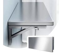 EIYAVVIDV 60/100/120cm Table Murale Rabattable en Acier Inoxydable, Table De Cuisine Pliante, Table À Abattant, Bureau Flottant pour Buanderie, Cuisine, Petit Espace(150x25cm/60x10in)