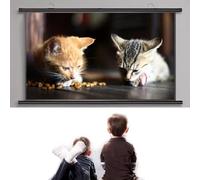 EIYAVVIDV 60" 72" Écran De Projection Manuel 4K HD Écran De Cinéma Portable Écran De Projecteur Facile À Enrouler Écran Videoprojecteur Intérieur Extérieur(72in(16:9))