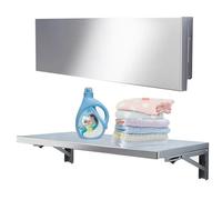 EIYAVVIDV 60cm Table Murale Rabattable Petit Table Pliante en Acier INOX 304, Étagère Murale À Abattant De Blanchisserie, pour Salle À Manger, Étude, Cuisine(100x50cm/40x20in)