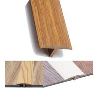 EIYAVVIDV 90/100/120cm Profilé De Transition Autocollant Pour Sol, Barre De Seuil, PVC Bande De Transition Moquette/carrelage/entrée, Moulure En T(Teak,L120cm-48in)