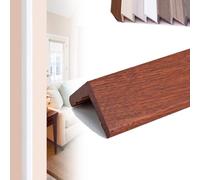 EIYAVVIDV Baguette D’Angle En Bois Cornière Moulure Murale Autocollante 80/100/120cm Protection D'angle Pour Bordure De Mur Porte(Brownish Red,80cm/32'')
