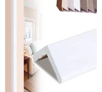 EIYAVVIDV Baguette D’Angle En Bois Cornière Moulure Murale Autocollante 80/100/120cm Protection D'angle Pour Bordure De Mur Porte(White,100cm/40'')