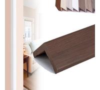 EIYAVVIDV Baguette D’Angle En Bois Cornière Moulure Murale Autocollante 80/100/120cm Protection D'angle Pour Bordure De Mur Porte(Walnut,80cm/32'')