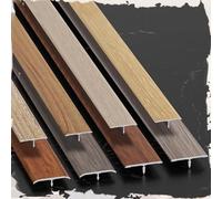EIYAVVIDV Bande De Transition Joint De Plancher, 90cm Profil De Transition De Métal En T, Grain De Bois, Bande De Jonction Plate Pour Stratifié/carrelage, Barre De Seuil(Maca brown,W2cm(0.8"))