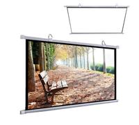 EIYAVVIDV Écran De Projection 30 40 50 60 Pouces, Toile De Projecteur 4K HD Écran De Cinéma Manuel Enroulable, Pour Bureau, Conférence, Fête, Maison, École(40inch-4:3)