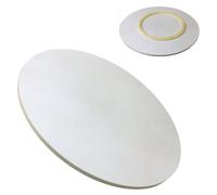 EIYAVVIDV Plateau De Service Rotatif En Bois Lazy Susan Rond Ø 50cm 60cm 70cm 80cm 90cm 100cm Plateau Tournant Pour Table À Manger Grand Plateau Rotatif Silencieux(White,80cm (30 in))