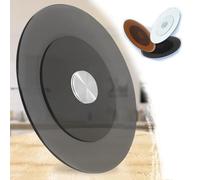 EIYAVVIDV Plateau Tournant En Verre Lazy Susan 60/70/80/90/100cm Plateau De Service Rotatif Pour Table À Manger Plateau Rotatif Marron/Noir/Transparent(Black,36"/90cm)