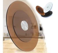 EIYAVVIDV Plateau Tournant En Verre Lazy Susan 60/70/80/90/100cm Plateau De Service Rotatif Pour Table À Manger Plateau Rotatif Marron/Noir/Transparent(Brown,28"/70cm)