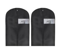 EIYVPRA 2 PCS Fundas para Trajes, Bolsas de Ropa Plegables y Lavables Fundas para Ropa a Prueba de Polvo con Ventana Transparente Bolsa para Ropa con Cremallera Negra para Traje Chaqueta (100x60 cm)