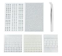 EIYVPRA 5 pcs 1066 Pièces Strass Autocollant Visage, Strass Visage Carnaval, pour Strass Visage Maquillage Décoration Ongles Strass Bijoux DIY Scrapbooking, Livré avec une pince