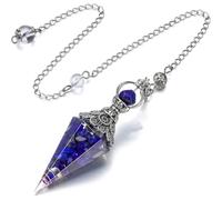 EIYVPRA Aigue-Marine Pendule Cristal Pierres Précieuses Chakra Radiesthésie Pendule Collier avec Pinces de Homard pour Reiki Équilibrage Point pendule divinatoire pendule pendule radiesthesie