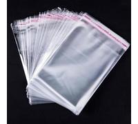 EIYVPRA Sachet 200 Pcs Plastique Transparent 10x12+3cm Cellophane Sacs Auto-adhésifs OPP Sachet Emballage Transparent Petits Sac Bonbon pour Chocolats Bijoux Cadeau Noel