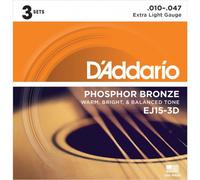 EJ15-3D PHOSPHOR BRONZE EXTRA LIGHT 10-47 PACK DE 3