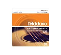 D'Addario Jeu de cordes pour guitare acoustique EJ15 Phosphore bronze Extra Light 10-47