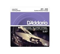 . D'Addario EJ57 Custom Med 11-22. Jeu de cordes Banjo 5 cordes Plaqué Nickel.