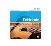 D'Addario Jeu de cordes guitare jazz manouche EJ83L filé plaqué argent extrémité à boule léger 10-44