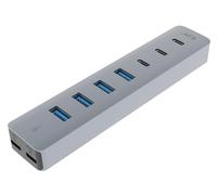 EJAY Hub USB 3.0 à 7 ports, répartiteur USB avec 4 ports USB-A et 3 ports USB-C, câble détachable USB C vers USB, extension USB de transfert de données haute vitesse pour ordinateur portable, PC