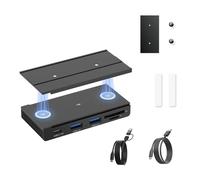 EJAY Hub USB 3.0 magnétique 5 en 1 avec lecteur de carte SD/TF, 2 ports USB-A + 1 port USB-C, comprend 2 rails coulissants, vis et coussinets adhésifs pour MacBook et ordinateur portable