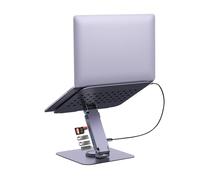 EJAY Station d'accueil 5 en 1 pivotante à 360° pour ordinateur portable avec concentrateur USB et lecteur de carte SD/TF, support ergonomique pliable en aluminium pour MacBook Pro/Air, Dell, XPS