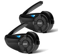 EJEAS Q7 Lot de 2 Casques Bluetooth Intercom jusqu'à 7 Cavaliers CVC Réduction du Bruit FM Bluetooth 5.0 Étanche