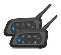 EJEAS V4Plus Intercom Moto Duo pour 2 Casques Bluetooth 1500m Casque Bluetooth étanche Casque avec Suppression du Bruit