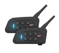 EJEAS V4Plus Lot de 2 casques de moto Bluetooth pour jusqu'à 4 motos avec portée de 1500 m, étanchéité IP65, système de communication MTI CVC, réduction du bruit et FM, USB-C