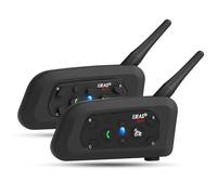 EJEAS V6 Pro Intercom Moto Duo pour 2 Casques, L'interphone de Casque de Moto Bluetooth Peut Connecter 6 Coureurs pour l'équitation, Le Ski et l'alpinisme. (2 Paquet)