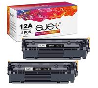 ejet 12A Compatible pour HP 12A Q2612A Cartouches de Toner pour Laserjet 1010 1012 1015 1018 1020 1022 1022n 1022nw 3020 3030 3050 3052 M1055 5 M133 19 M1319f (Noir, 2-Pack)